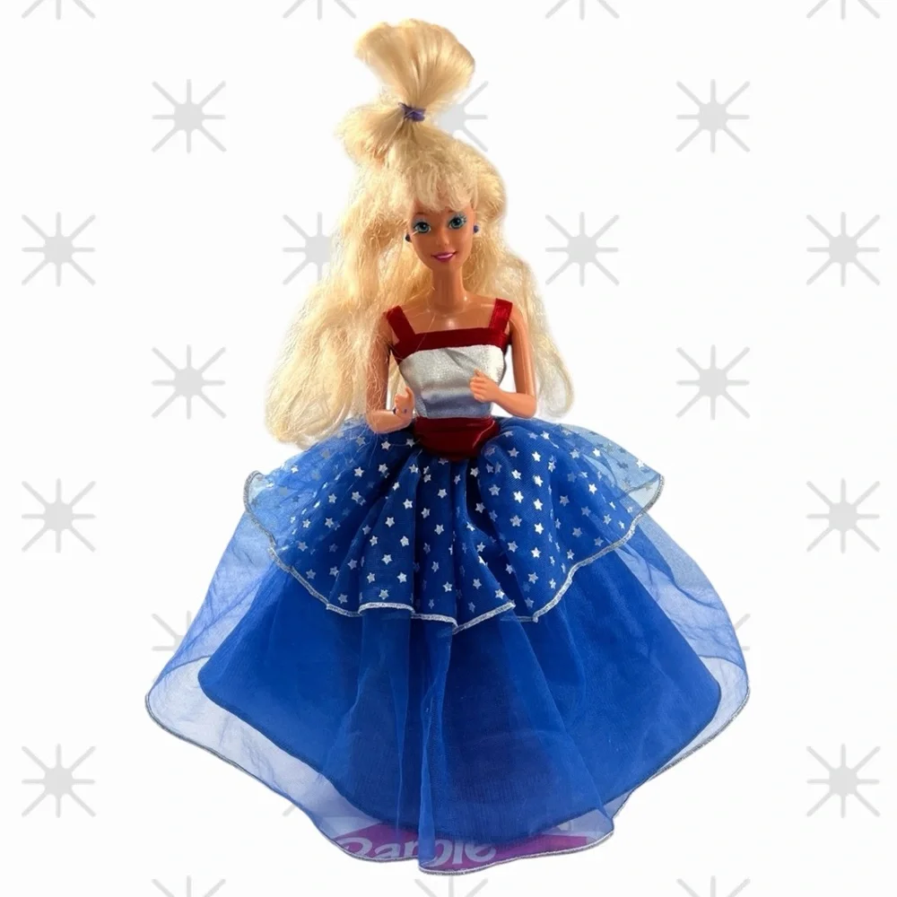Vintage Barbie for President Doll in Red Silver & Blue Gown Collector Doll 1992